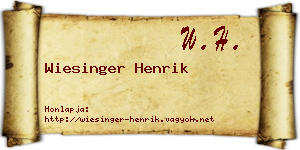 Wiesinger Henrik névjegykártya